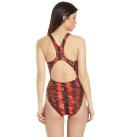 Women's Edge Wave Back One Piece Swimsuit -Speedos Shop 5666078589096 red 3a