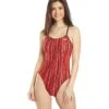 Women's Zircon Swan Back One Piece Swimsuit