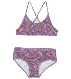 Girls' Incense Lilac V-Back Sport Two Piece Bikini Set (Big Kid)