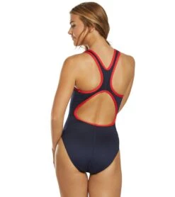 TYR Women's Hexa Maxfit One Piece Swimsuit -Speedos Shop 5666733457576 navyred 3a
