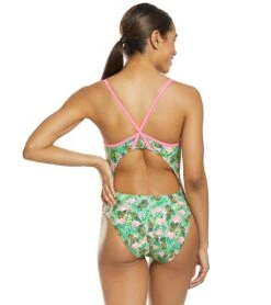 Flamingo Frenzy Thin Strap One Piece Swimsuit -Speedos Shop 5667011887272 pinkgreenmulti 3a