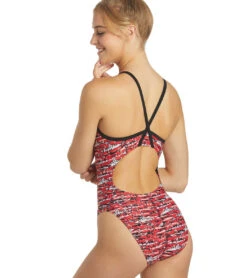 Shark Thin Strap One Piece Swimsuit -Speedos Shop 5667029352616 red 3a