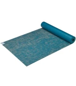 Gaiam Jute Yoga Mat 68" 6mm Thick -Speedos Shop 5667308667048 turquoisebeige 3a