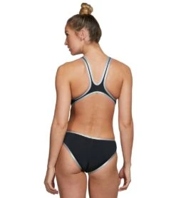 Arena Women's One Big Logo One Piece Swimsuit -Speedos Shop 5667733176488 blacksilver 3a