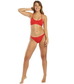 TYR Women's Solid Trinity Bikini Top -Speedos Shop 5669092458664 red 4a