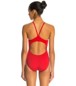 Reliance Solid V-Back One Piece Swimsuit -Speedos Shop 5669963530408 red 3a