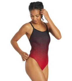 Molecule Thin Strap One Piece Swimsuit -Speedos Shop 5670700581032 redblack 3a
