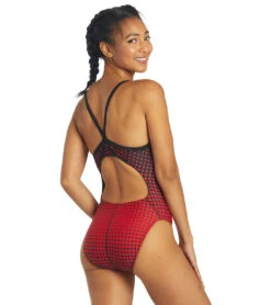 Molecule Thin Strap One Piece Swimsuit -Speedos Shop 5670700581032 redblack 4a