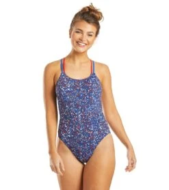 Nike Women's HydraStrong Pixel Party Spider Back One Piece Swimsuit (SwimOutlet Exclusive)