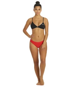 Nike Women's HydraStrong Solid Tie Back Bikini Top -Speedos Shop 6033745674408 black 4a