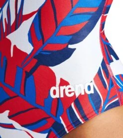 Arena Women's Tropicals Light Drop Back One Piece Swimsuit -Speedos Shop 6813959258280 navyredmulti 4a