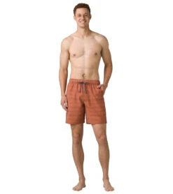 Prana Metric E-Waist 19" Swim Trunks -Speedos Shop 6876305653928 redclaystripe 3a