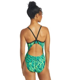 Serene Thin Strap One Piece Swimsuit -Speedos Shop 6940349792424 green 3a
