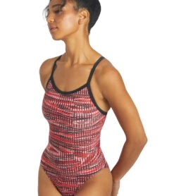 Drift Thin Strap One Piece Swimsuit -Speedos Shop 6942387339432 red 5a