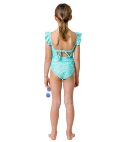 Girls' Spearmint Spot Flutter Swimsuit (Toddler, Little Kid, Big Kid) -Speedos Shop 7217018044584 mint 6a