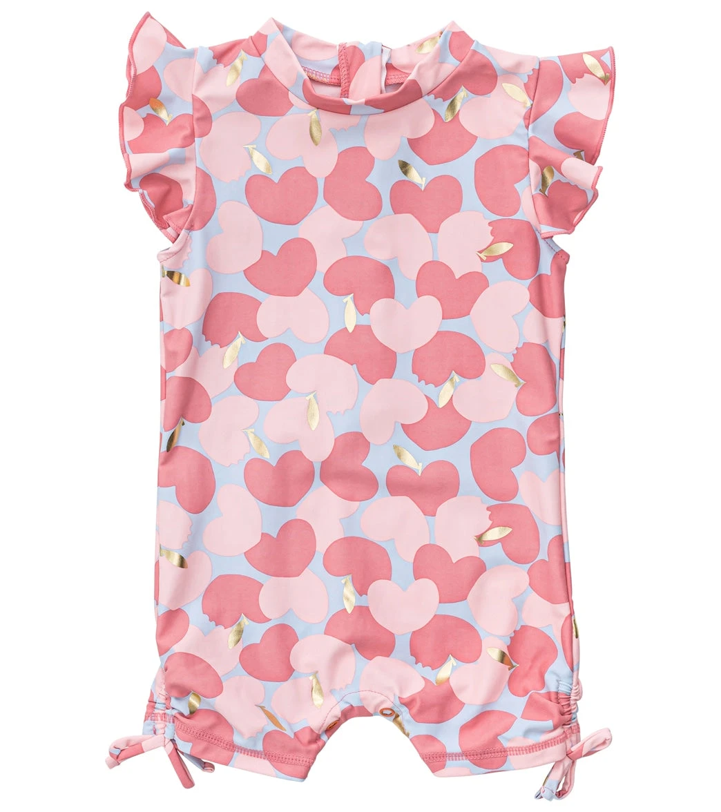 Girls' Apple Love Flutter Sleeve Sunsuit (Baby) 1 Girls' Apple Love Flutter Sleeve Sunsuit (Baby)