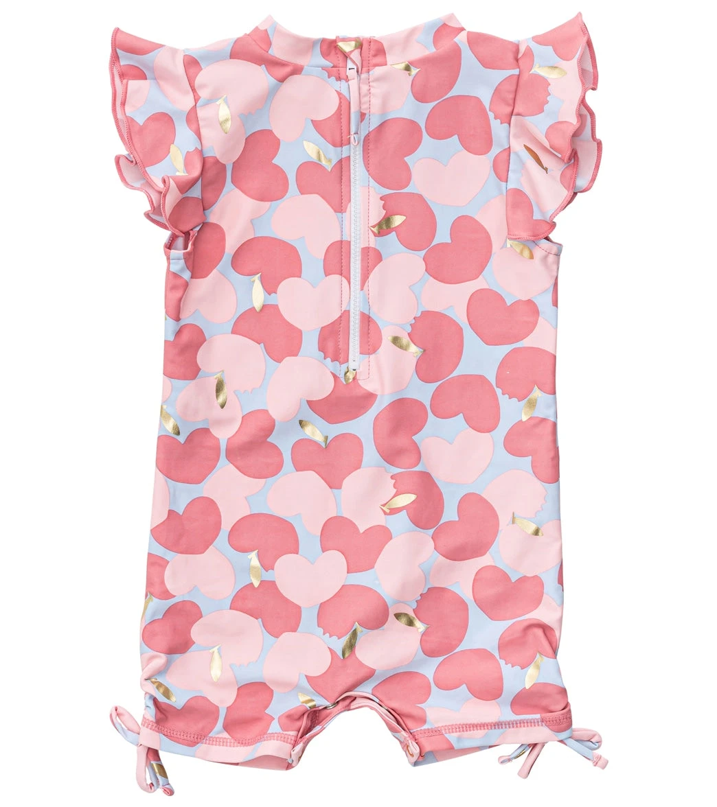 Girls' Apple Love Flutter Sleeve Sunsuit (Baby) 2 Girls' Apple Love Flutter Sleeve Sunsuit (Baby) - Image 2