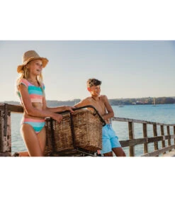 Boys' Blue Retro Stripe Volley Board Short (Toddler, Little Kid, Big Kid) 9 Boys' Blue Retro Stripe Volley Board Short (Toddler, Little Kid, Big Kid) -Speedos Shop 7217022533800 blue 3a