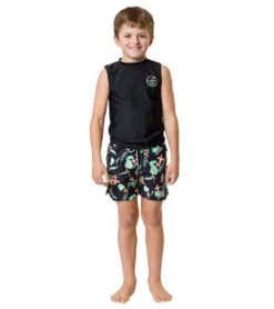 Boys' Neon Rainforest Volley Board Short (Toddler, Little Kid, Big Kid) -Speedos Shop 7217025220776 black 6a