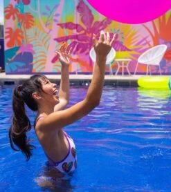 Sporti X Tyler Wallach Limited Edition Heart Face Tie Back One Piece Swimsuit -Speedos Shop 7242999529640 white 3a