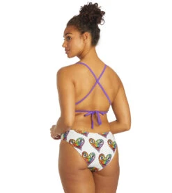 Sporti X Tyler Wallach Limited Edition Heart Face Tie Back One Piece Swimsuit -Speedos Shop 7242999529640 white 6a