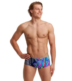Funky Trunks Men's Zorse Code Sidewinder Trunk Square Leg Swimsuit -Speedos Shop 7244881330344 zorsecode 3a