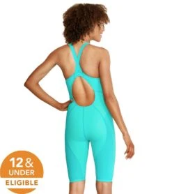 Speedo Women's Vanquisher Kneeskin Tech Suit Swimsuit -Speedos Shop 7300840652968 blueice 3a