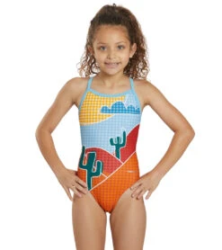 Sporti X ALILscribble Limited Edition Polka Dot Desert Thin Strap One Piece Swimsuit Youth (22-28)