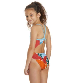 Sporti X ALILscribble Limited Edition Polka Dot Desert Thin Strap One Piece Swimsuit Youth (22-28) -Speedos Shop 7326811750568 multi 3a