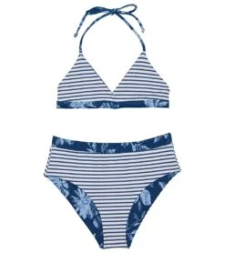 Splendid Girls' Double Dutch Reversible Wrap Two Piece Bikini Set (Big Kid) -Speedos Shop 7437455196328 chambray 3a