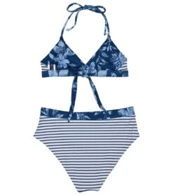 Splendid Girls' Double Dutch Reversible Wrap Two Piece Bikini Set (Big Kid) -Speedos Shop 7437455196328 chambray 4a