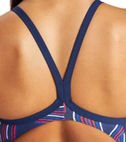 Arena Women's Puzzled Light Drop Back One Piece Swimsuit -Speedos Shop 7468250038440 navyredmulti 5a