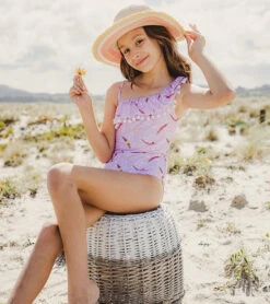 Girls' Diving Diva One Shoulder Frill One Piece Swimsuit (Toddler, Little Kid, Big Kid) -Speedos Shop 7601446486184 pink 6a