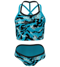 Nike Girls' Watercolor Two Piece Midkini Set (Big Kid)